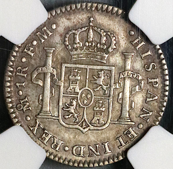 1776 NGC VF Det Mexico 1 Real Charles III Spain Colonial Silver