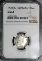 1799 NGC MS 63 Mexico 1 Real Colonial Spain Silver Coin POP 4/1 (20072002D)