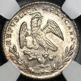 1868/7-Go NGC MS 64 1 Real Guajuanto Mint State Lustrous Silver Coin (20071103C)