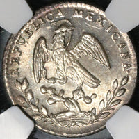1868/7-Go NGC MS 64 1 Real Guajuanto Mint State Lustrous Silver Coin (20071103C)