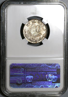 1898-Mo NGC MS 63 Mexico 20 Centavos Key Date Silver Coin (19122002C)