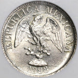 1898-Mo NGC MS 64 Mexico 20 Centavos Key Date Silver Coin (19040702C)