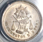 1875-Mo PCGS AU 58 Mexico 25 Centavos Silver Coin POP 1/1 (21120101C)