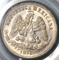 1875-Mo PCGS AU 58 Mexico 25 Centavos Silver Coin POP 1/1 (21120101C)