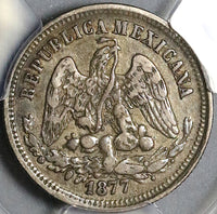 1877-Pi PCGS VF 35 Mexico 25 Centavos Potosi 19k Silver Coin POP 1/1 (22041102C)