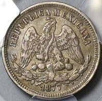 1877-Pi PCGS VF 35 Mexico 25 Centavos Potosi 19k Silver Coin POP 1/1 (22041102C)