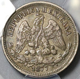 1877-Pi PCGS VF 35 Mexico 25 Centavos Potosi 19k Silver Coin POP 1/1 (22041102C)