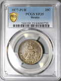 1877-Pi PCGS VF 35 Mexico 25 Centavos Potosi 19k Silver Coin POP 1/1 (22041102C)