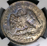1882-A NGC MS 61 Mexico 25 Centavos Alamos 8k Silver Coin POP 2/0 (22041601C)