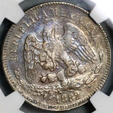 1882-A NGC MS 61 Mexico 25 Centavos Alamos 8k Silver Coin POP 2/0 (22041601C)