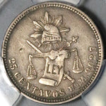 1884-Ho PCGS XF 40 Mexico 25 Centavos Hermosillo Mint Silver Coin (22112003C)