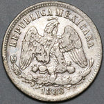 1888-CA  Mexico 25 Centavos Rare Chihuahua Mint Silver 14k Coin (22011502R)