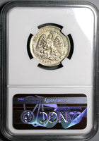 1889-Pi NGC XF 40 Mexico 25 Centavos Potosi Over Mint Mark Pi/Zs Silver Coin (23022403C)