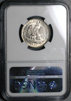 1890-Go NGC MS 64 Mexico 25 Centavos Proof Like Guanajuato Silver Coin (21091901D)