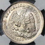 1890-Go NGC MS 65 Mexico 25 Centavos Highly Lustrous Silver Coin (18082303C)