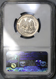 1890-Go NGC MS 65 Mexico 25 Centavos Highly Lustrous Silver Coin (18082303C)