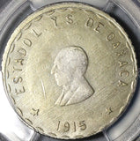 1915 PCGS MS 62 Oaxaca 2 Dos Pesos Mexico Revolution Silver Coin (20060601C)