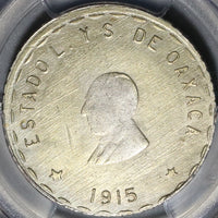 1915 PCGS MS 62 Oaxaca 2 Dos Pesos Mexico Revolution Silver Coin (20060601C)