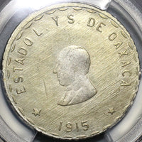 1915 PCGS MS 62 Oaxaca 2 Dos Pesos Mexico Revolution Silver Coin (20060601C)