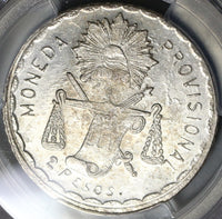 1915 PCGS MS 63 Oaxaca 2 Pesos Mexico Revolution Silver 7th Bust Coin POP 3/1 (20112801C)