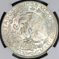 1921 NGC MS 62 Mexico 2 Dos Pesos Independence Centennial Silver Coin (19091203C)