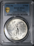 1921 PCGS MS 62 Mexico 2 Dos Pesos Independence Centennial Silver Coin (22011401D)