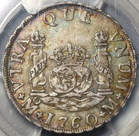 1760 PCGS XF 45 Mexico 2 Reales Chales III Pillars Globes Silver Coin (20081302C)