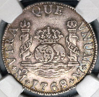 1768 NGC XF 40 Mexico 2 Reales Charles III Pillars Globes Silver Coin POP 1/1 (20092402C)