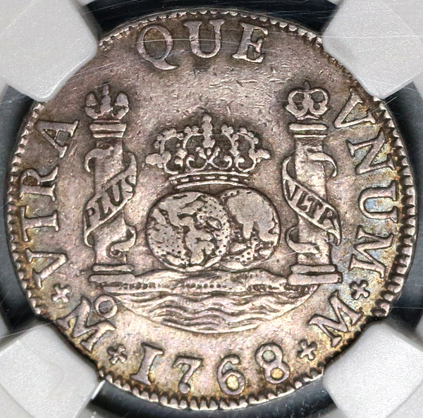 1768 NGC XF 40 Mexico 2 Reales Charles III Pillars Globes Silver Coin POP 1/1 (20092402C)