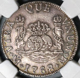 1768 NGC XF 40 Mexico 2 Reales Charles III Pillars Globes Silver Coin POP 1/1 (20092402C)