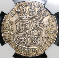 1768 NGC XF 40 Mexico 2 Reales Charles III Pillars Globes Silver Coin POP 1/1 (20092402C)