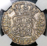 1768 NGC XF 40 Mexico 2 Reales Charles III Pillars Globes Silver Coin POP 1/1 (20092402C)