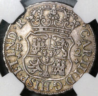 1768 NGC XF 40 Mexico 2 Reales Charles III Pillars Globes Silver Coin POP 1/1 (20092402C)