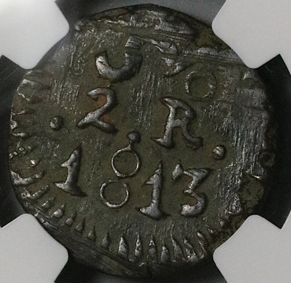 1813 NGC AU Mexico Oaxaca Sud 2 Reales Morelos War Independence