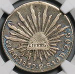 1832-Ga NGC VF Det Mexico 2 Reales Guadalajara Silver Coin (21100903C)