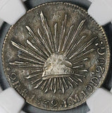 1832-Mo NGC VF Det Mexico City 2 Reales Cap Rays Silver Rare Coin (21111303C)