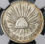 1833-Zs NGC XF 45 Mexico 2 Reales Zacatecas Cap Rays Silver Coin (21102705C)