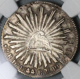 1844-Do NGC XF 40 Mexico 2 Reales Durango Cap Rays Silver Coin POP 1/0 (22042702C)