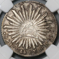 1844-Do NGC XF 40 Mexico 2 Reales Durango Cap Rays Silver Coin POP 1/0 (22042702C)