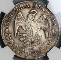 1844-Do NGC XF 40 Mexico 2 Reales Durango Cap Rays Silver Coin POP 1/0 (22042702C)