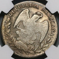 1846/36-Do NGC VF Det Mexico 2 Reales Durango Rare Overdate Silver Coin (21100902C)
