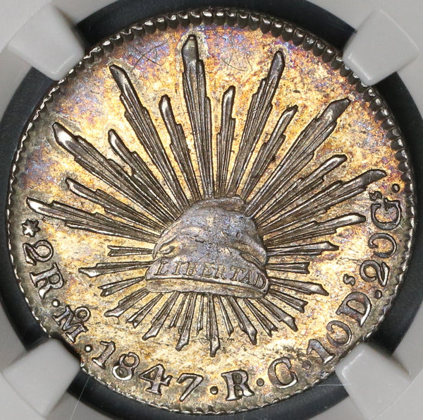 1847-Mo NGC MS 63 Mexico 2 Reales Silver Coin POP 3/3 (18082506C)