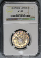 1847-Mo NGC MS 63 Mexico 2 Reales Silver Coin POP 3/3 (18082506C)