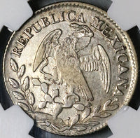 1849-Go NGC AU 50 Mexico 2 Reales Guanajuato Mint Silver Coin (22052401C)
