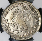 1849-Go NGC AU 50 Mexico 2 Reales Guanajuato Mint Silver Coin (22052401C)