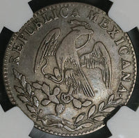 1850-Go NGC VF 30 Mexico 2 Reales Guanajuato Cap Rays Silver Coin (21102707C)