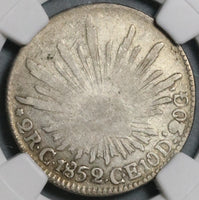 1852/1 NGC VG 10 Mexico 2 Reales Overdate Culiacan Silver Coin (21081703D)