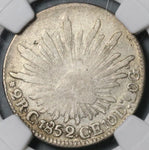 1852/1 NGC VG 10 Mexico 2 Reales Overdate Culiacan Silver Coin (21081703D)
