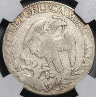 1852/1 NGC VG 10 Mexico 2 Reales Overdate Culiacan Silver Coin (21081703D)