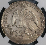 1859/8-Do NGC VF Mexico 2 Reales Cap Rays Durango Mint Overdate Rare Silver Coin Pop 2/0 (22011602C)